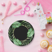 Banana-Blätter und Tropenpartei "Palm Fronds" Pappteller (Party)