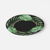 Banana-Blätter und Tropenpartei "Palm Fronds" Pappteller (Schrägansicht)