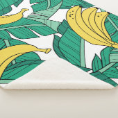 Banana-Blätter: Weiß Vintages Muster. Sherpadecke (3/4)