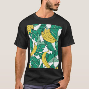Banana-Blätter: Weiß Vintages Muster. T-Shirt