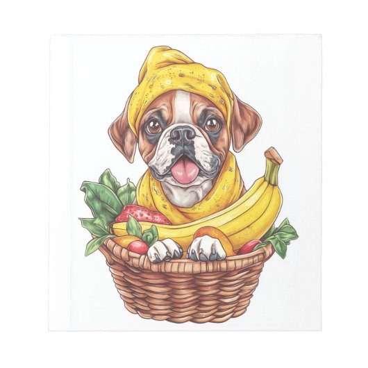 Banana Boxer � Lustiger Obsthund Notizblock (Vorderseite)