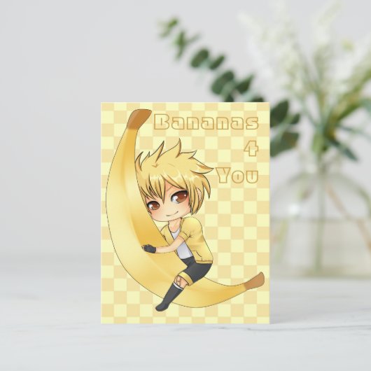 Banana Boy chibi Postkarte (Stehend Vorderseite)