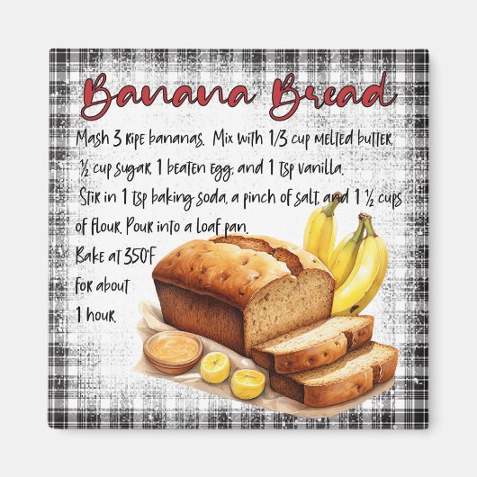 Banana Bread Recipe Magnet (Vorne)