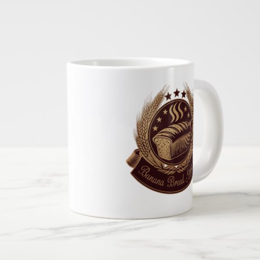 "Banana Broad Master Emblem - Rustikale Bäckerei L Jumbo-Tasse (Vorderseite Rechts)