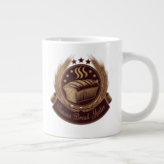 "Banana Broad Master Emblem - Rustikale Bäckerei L Jumbo-Tasse (Rechts)