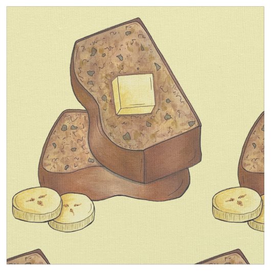 Banana Brot Loaf Slice Butter Backfood Stoff (Nahaufnahme)