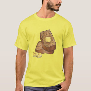 Banana Brot Loaf Slice Butter Backfood T-Shirt