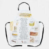 Banana Brot Wasserfarbe Rezept Heirloom Schürze (Vorderseite)