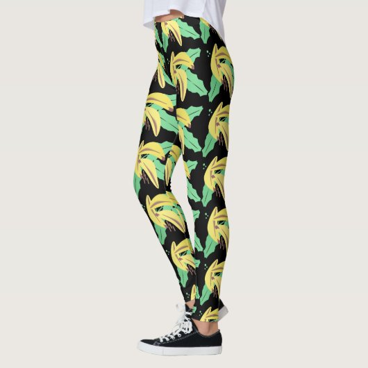 Banana-Bunch Gelbes Muster Legierung Leggings (Links)