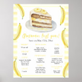 Banana Cake Erster Geburtstag Meilenstein Geburtst Poster (Vorne)