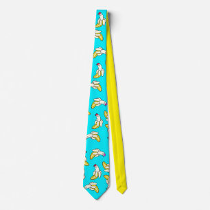 Banana Cartoon Cool Blue Krawatte