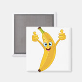Banana Cartoon Design Magnet (Vorderseite/Rückseite)