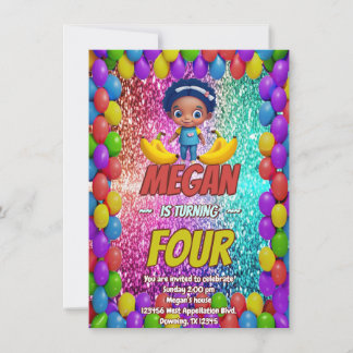 Banana Cartoon Geburtstag laden Kinder ein Einladung