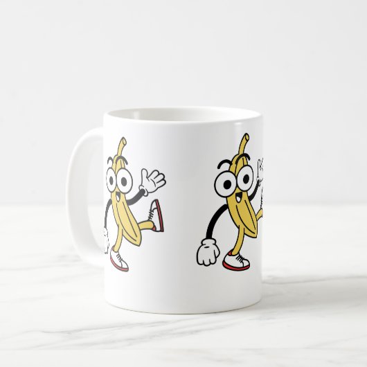 Banana-Cartoon Kaffeetasse (Vorderseite Links)