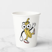 Banana-Cartoon Pappbecher (Rückseite)