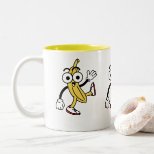 Banana-Cartoon Zweifarbige Tasse