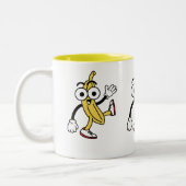 Banana-Cartoon Zweifarbige Tasse (Links)
