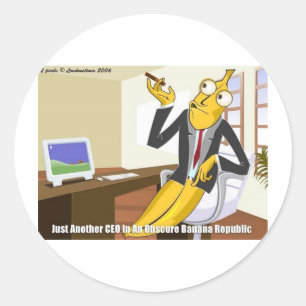 Banana-CEO Funny Offbeat Cartoon Sammelgeschenke Runder Aufkleber