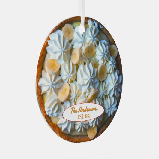 Banana Cream Pie Baker Personalisiert Ornament Aus Metall (Vorderseite Rechts)