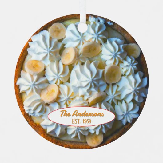 Banana Cream Pie Baker Personalisiert Ornament Aus Metall (Vorderseite)