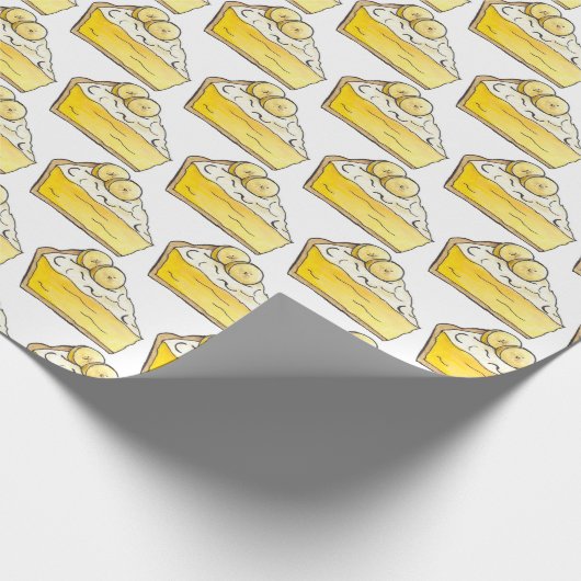 Banana Creme Pie Slice Nachtisch Backen Gelb Geschenkpapier (Ecke)