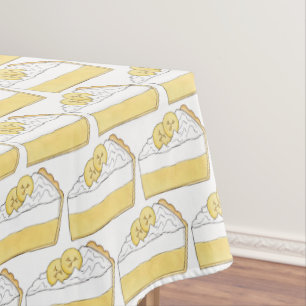 Banana Creme Pie Slice Nachtisch Backfood Tischdecke