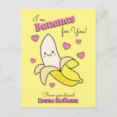 Banana Cute Kids Classroom Valentine Card Postkarte (Vorderseite)