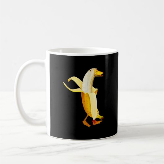 Banana Duck. Funny Anthropomorphe Obsttiere Kaffeetasse (Links)