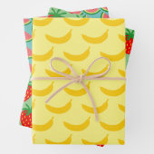 Banana Erdbeere Wassermelone lustige Fruchtmuster Geschenkpapier Set (Beispiel)