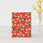 Banana Flower Monkey Notecards Karte (Gelbe Blume)