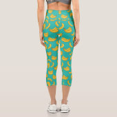 Banana Frucht Fun Muster Capri Leggings (Rückseite)