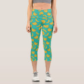 Banana Frucht Fun Muster Capri Leggings (Vorderseite)