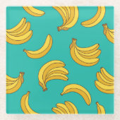 Banana Frucht Fun Muster Glasuntersetzer (Vorderseite)