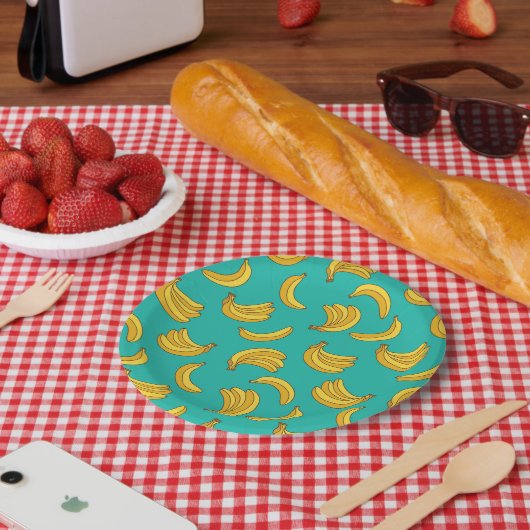 Banana Frucht Fun Muster Pappteller (Picknick)