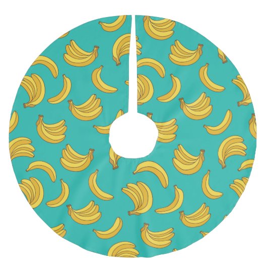 Banana Frucht Fun Muster Polyester Weihnachtsbaumdecke (Vorderseite)