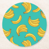 Banana Frucht Fun Muster Runder Pappuntersetzer (Vorderseite)