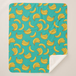 Banana Frucht Fun Muster Sherpadecke