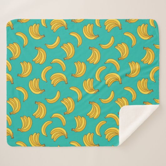 Banana Frucht Fun Muster Sherpadecke (Vorderseite (Horizontal))