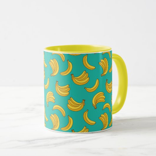 Banana Frucht Fun Muster Tasse (VorderseiteRechts)