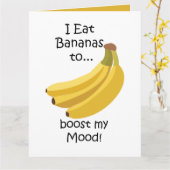 Banana Fruit Boost My Mood Funny Karte (Gelbe Blume)