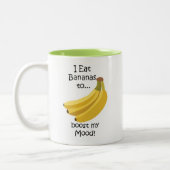 Banana Fruit Boost My Mood Funny Zweifarbige Tasse (Links)