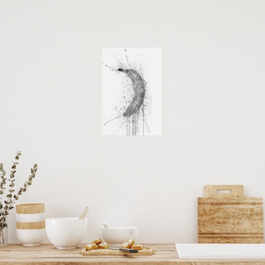 Banana Fruit Grey Poster (Küche)