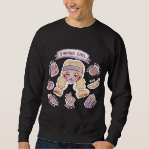 Banana Girl mit Milk Donut Ice Cream Smoothie Col Sweatshirt
