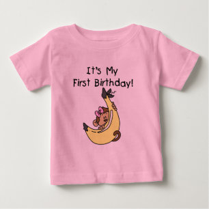 Banana - Girl Monkey 1. Geburtstag Baby T-shirt