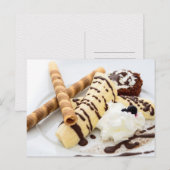 BANANA ICE CREAM WAFFLE DESSERT POSTCROSSING POSTKARTE (Vorne/Hinten)