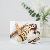 BANANA ICE CREAM WAFFLE DESSERT POSTCROSSING POSTKARTE (Stehend Vorderseite)