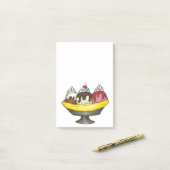 Banana Ice Creme Split Sundae Feinschmecker Post Post-it Klebezettel (Auf Schreibtisch)