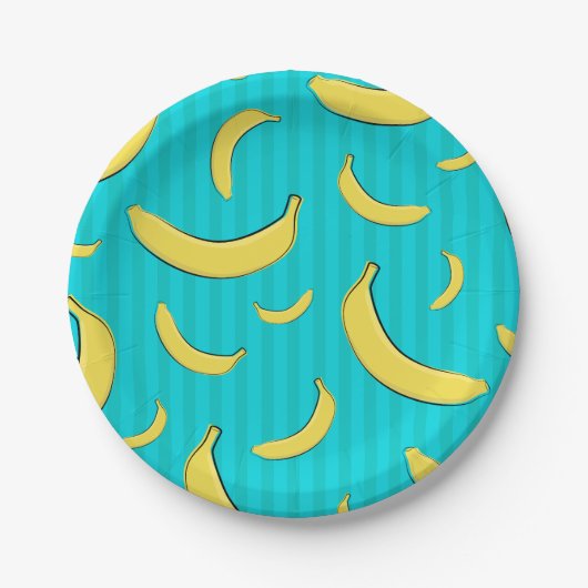Banana Illustration Pappteller (Vorderseite)