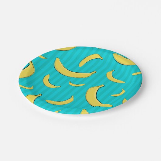 Banana Illustration Pappteller (Schrägansicht)