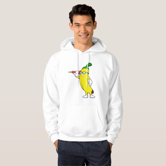 Banana in Darts mit Dart Hoodie (Vorne ganz)